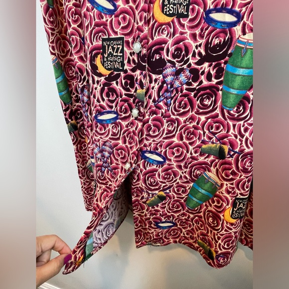 Vintage BayouWear NOLA Jazz & Heritage Festival HowAhYa 1990s Midi Skirt Size M - Picture 9 of 16